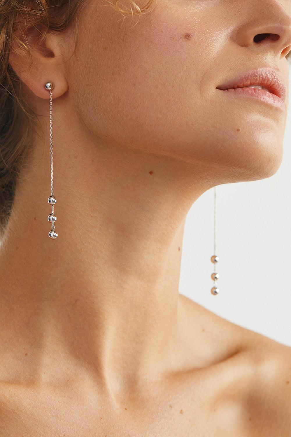 Tetra Chain Transformer Earrings-WHITE GOLD-JEWELRYFINE JEWELEARRING-GUZEMA FINE JEWELRY