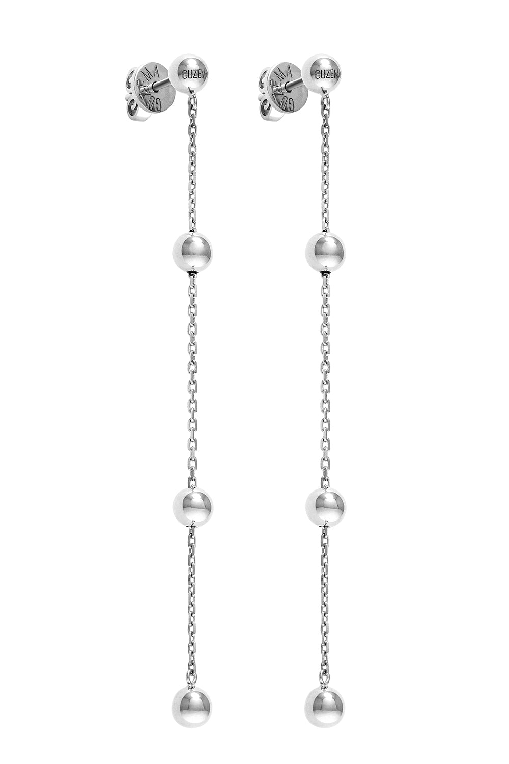 Tetra Chain Transformer Earrings-WHITE GOLD-JEWELRYFINE JEWELEARRING-GUZEMA FINE JEWELRY