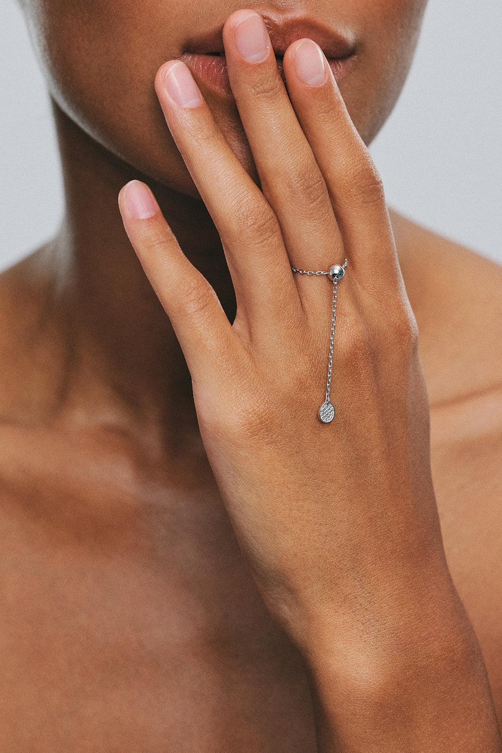 Diamond Flat Charm Transformer Ring - White Gold-WHITE GOLD-JEWELRYFINE JEWELRING-GUZEMA FINE JEWELRY