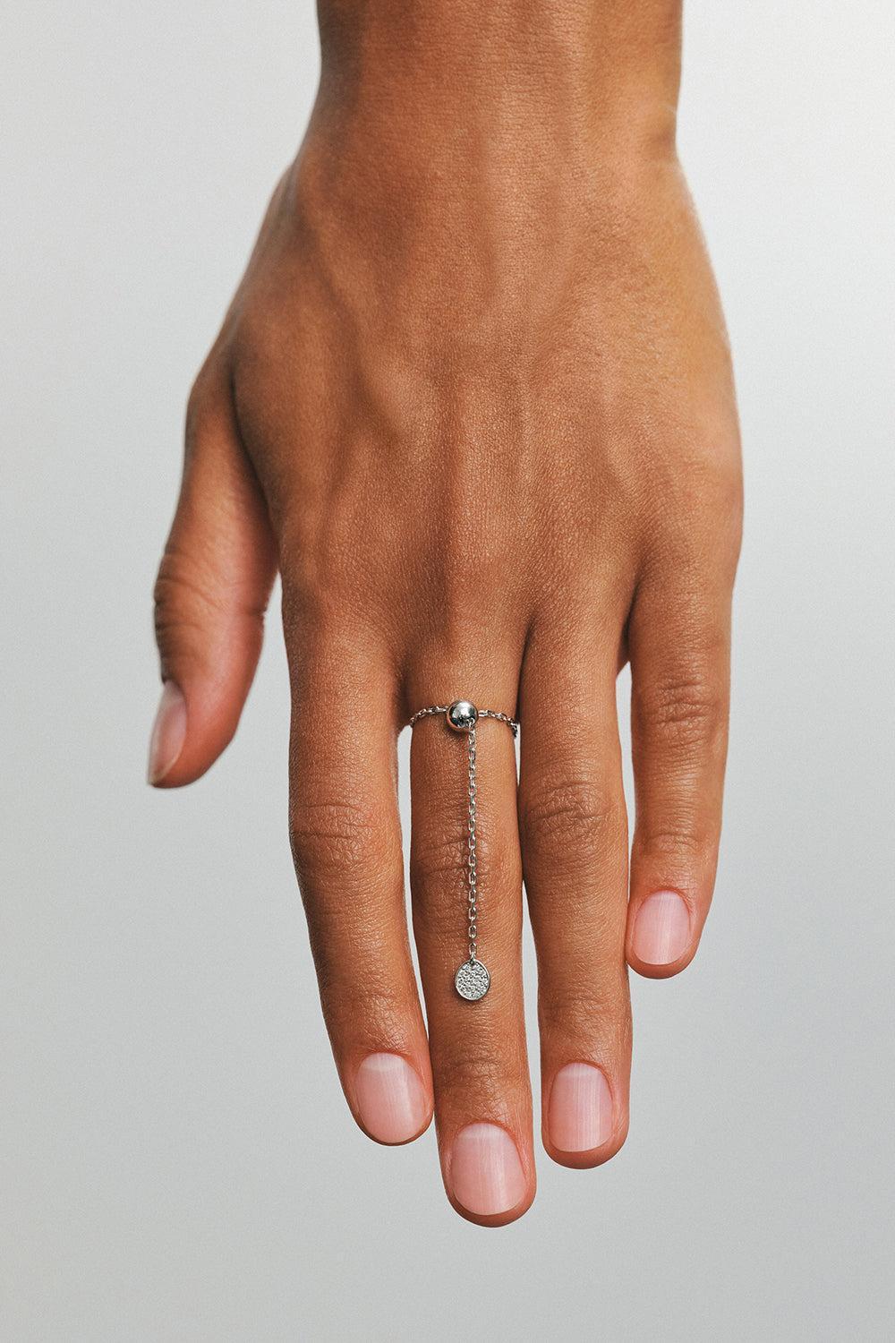 Diamond Flat Charm Transformer Ring - White Gold-WHITE GOLD-JEWELRYFINE JEWELRING-GUZEMA FINE JEWELRY