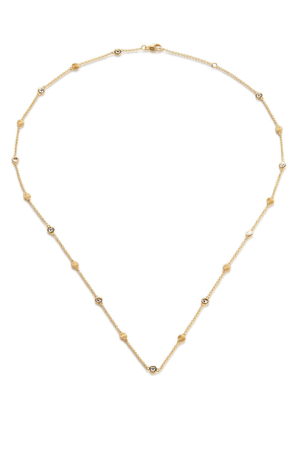 GWEN BELOTI COLLECTION-ESSENCE BEZEL AND PRISM CHARM DIAMOND NECKLACE-YELLOW GOLD