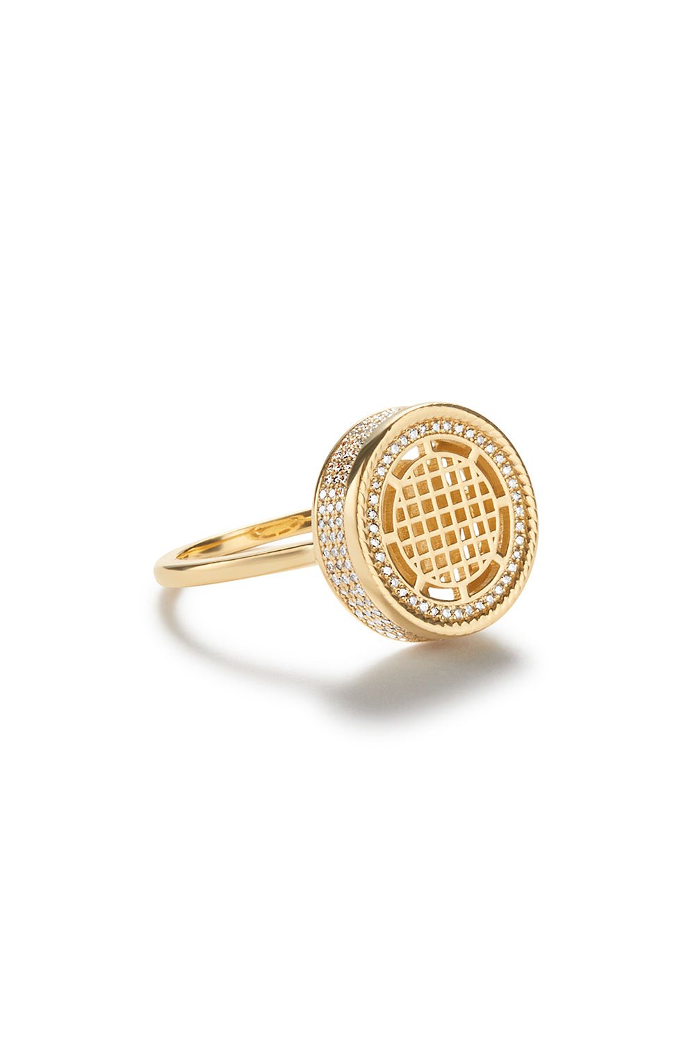 GWEN BELOTI COLLECTION-WOVEN OPEN PAVE DIAMOND RING-