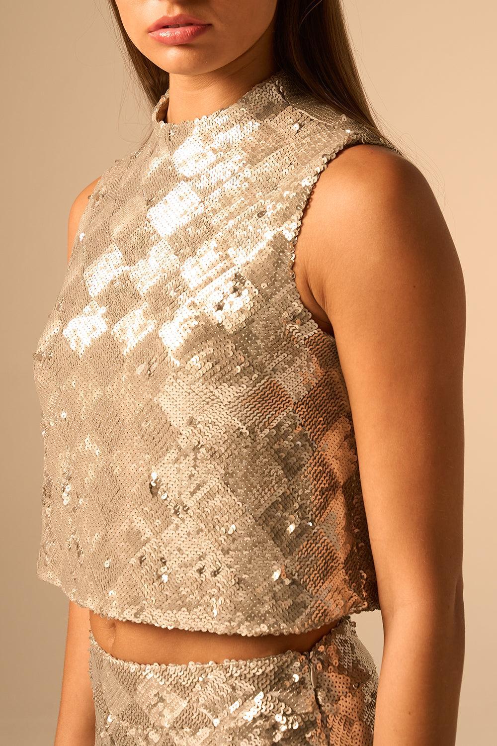 Gwendolyn Top-SILVER-XS-CLOTHINGTOPBLOUSE-JBQ