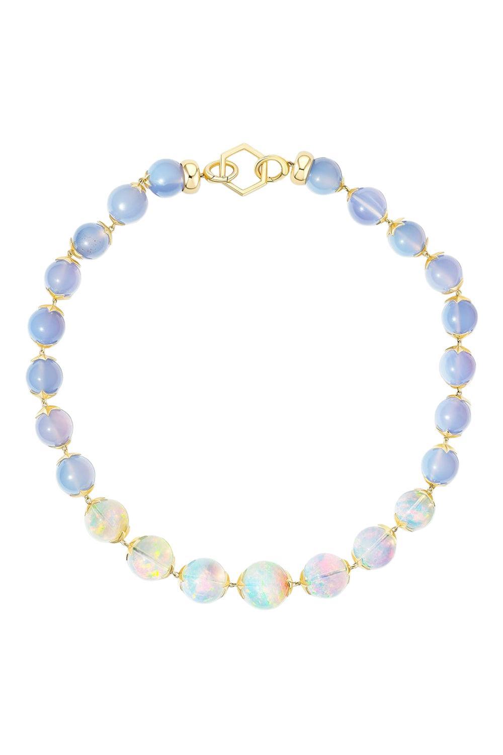 Opal Chalcedony Bead Necklace-YELLOW GOLD-JEWELRYFINE JEWELNECKLACE O-HARWELL GODFREY
