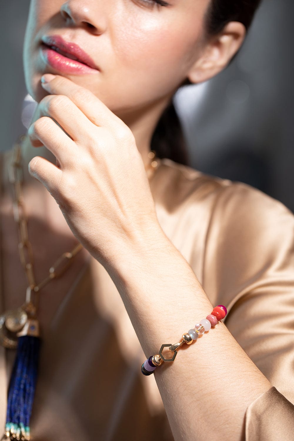 HARWELL GODFREY-Rainbow Bead Foundation Bracelet-YELLOW GOLD