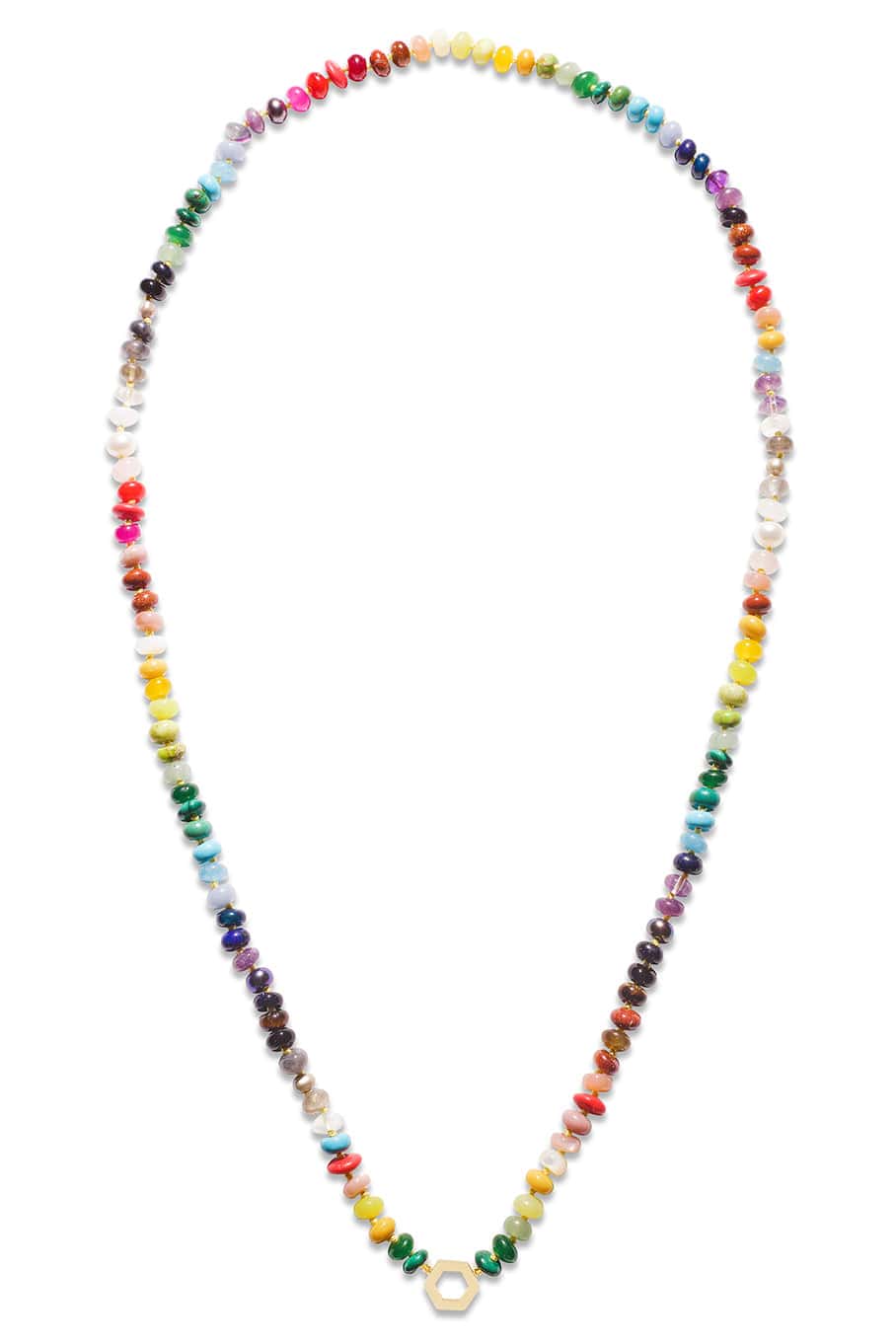 HARWELL GODFREY-Multi Color Hexagon Necklace-YELLOW GOLD