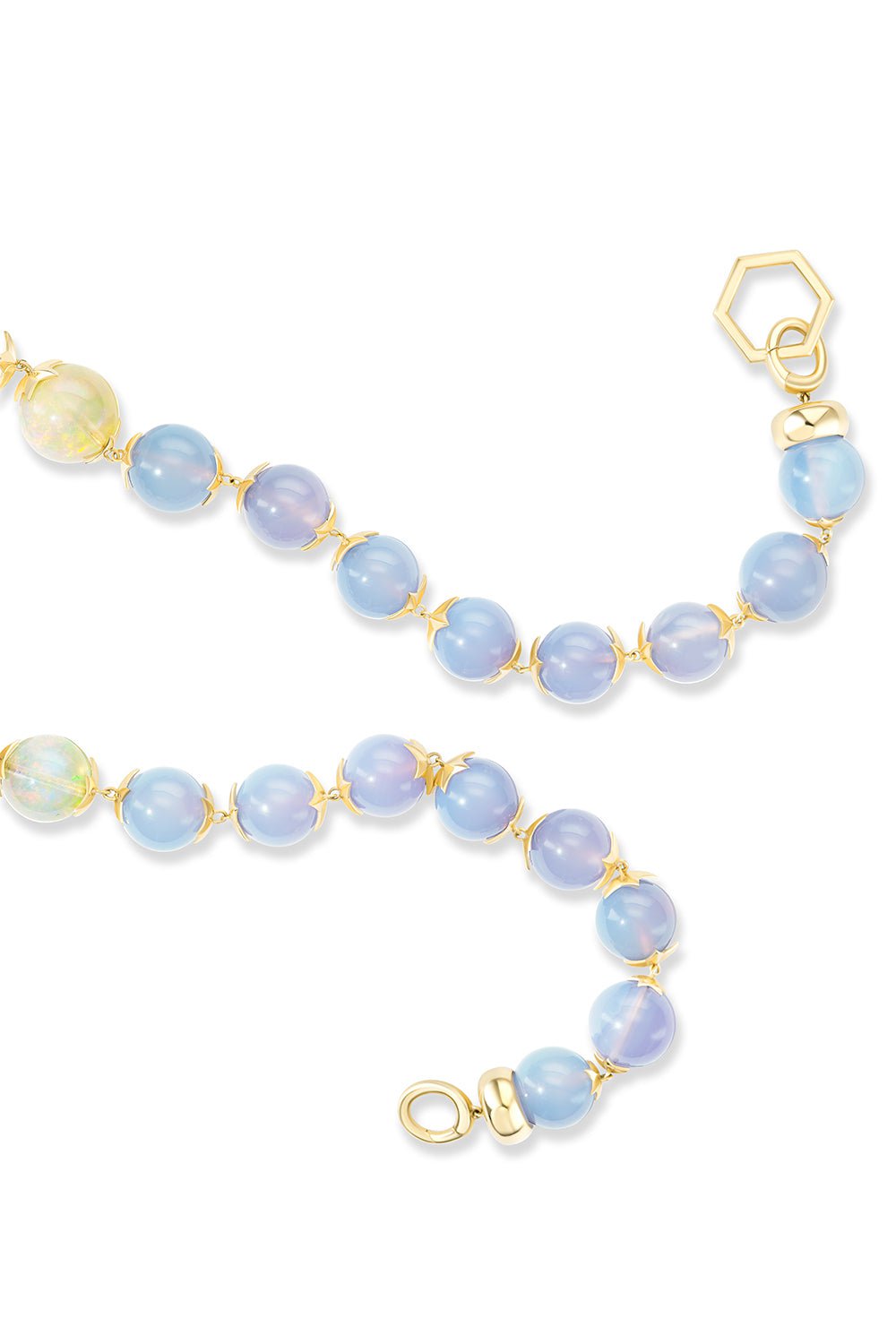 HARWELL GODFREY-Opal Chalcedony Bead Necklace-YELLOW GOLD