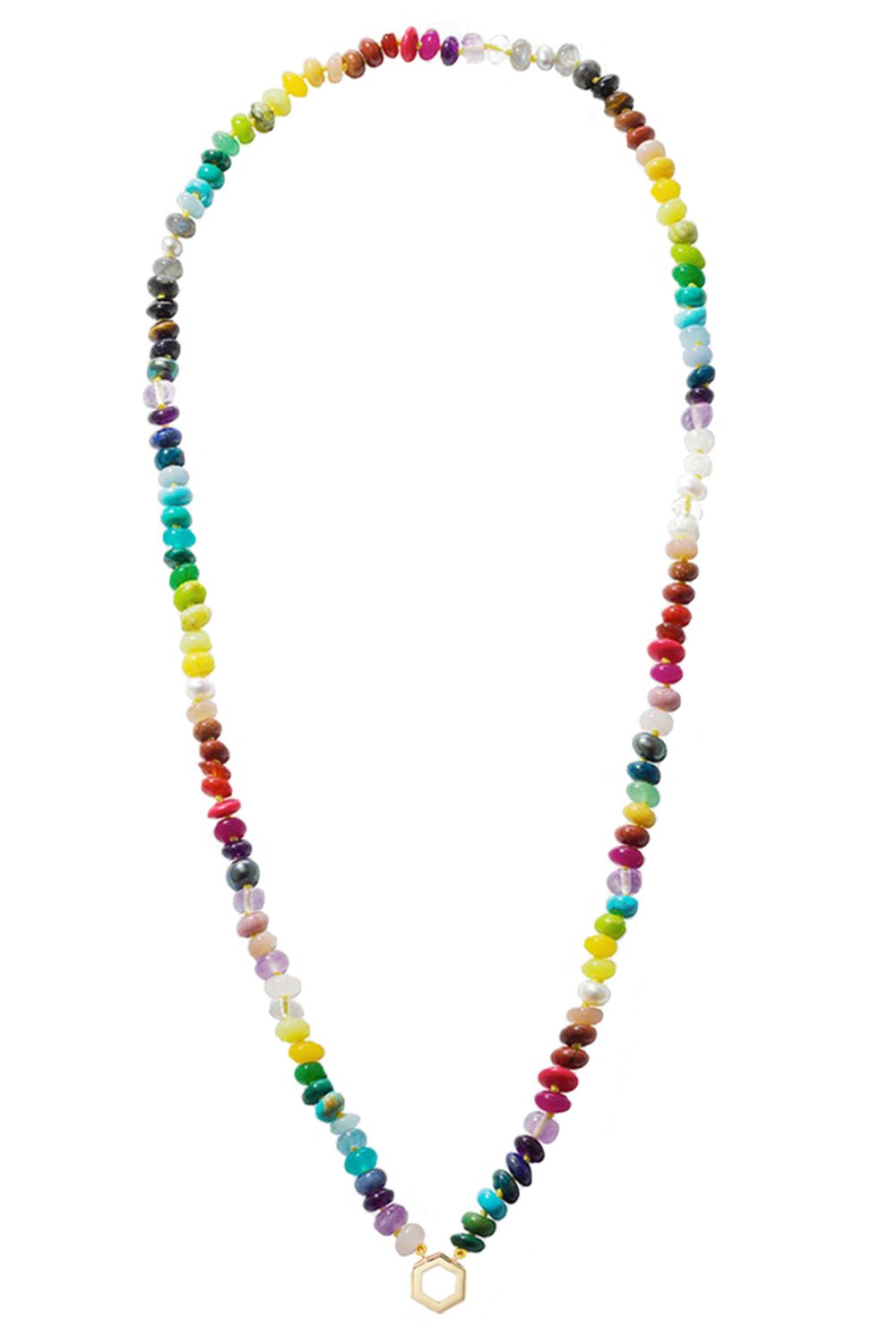 HARWELL GODFREY-Rainbow Bead Foundation Necklace - 32in-YELLOW GOLD