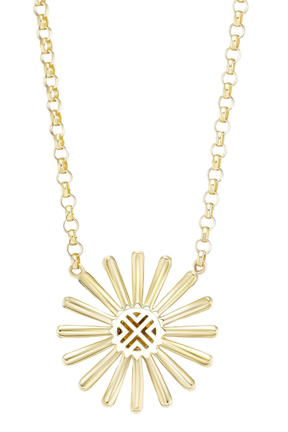 HARWELL GODFREY-Mini Sunflower Pendant Necklace-YELLOW GOLD