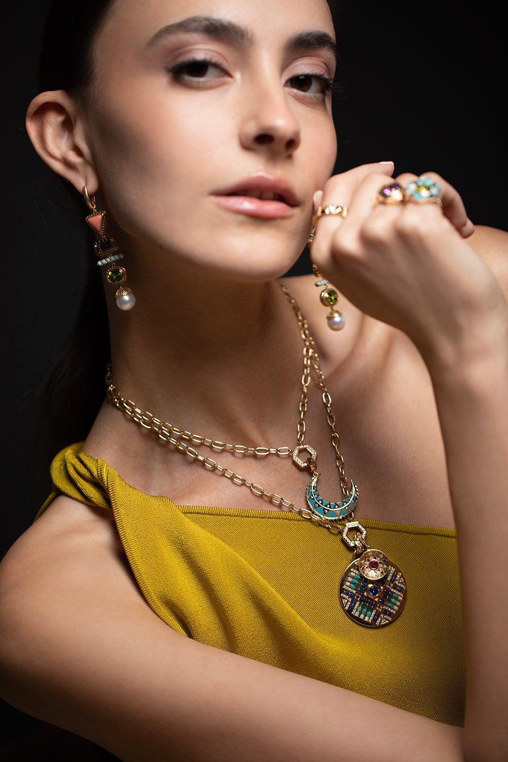 HARWELL GODFREY-Beaded Major Medallion-YELLOW GOLD