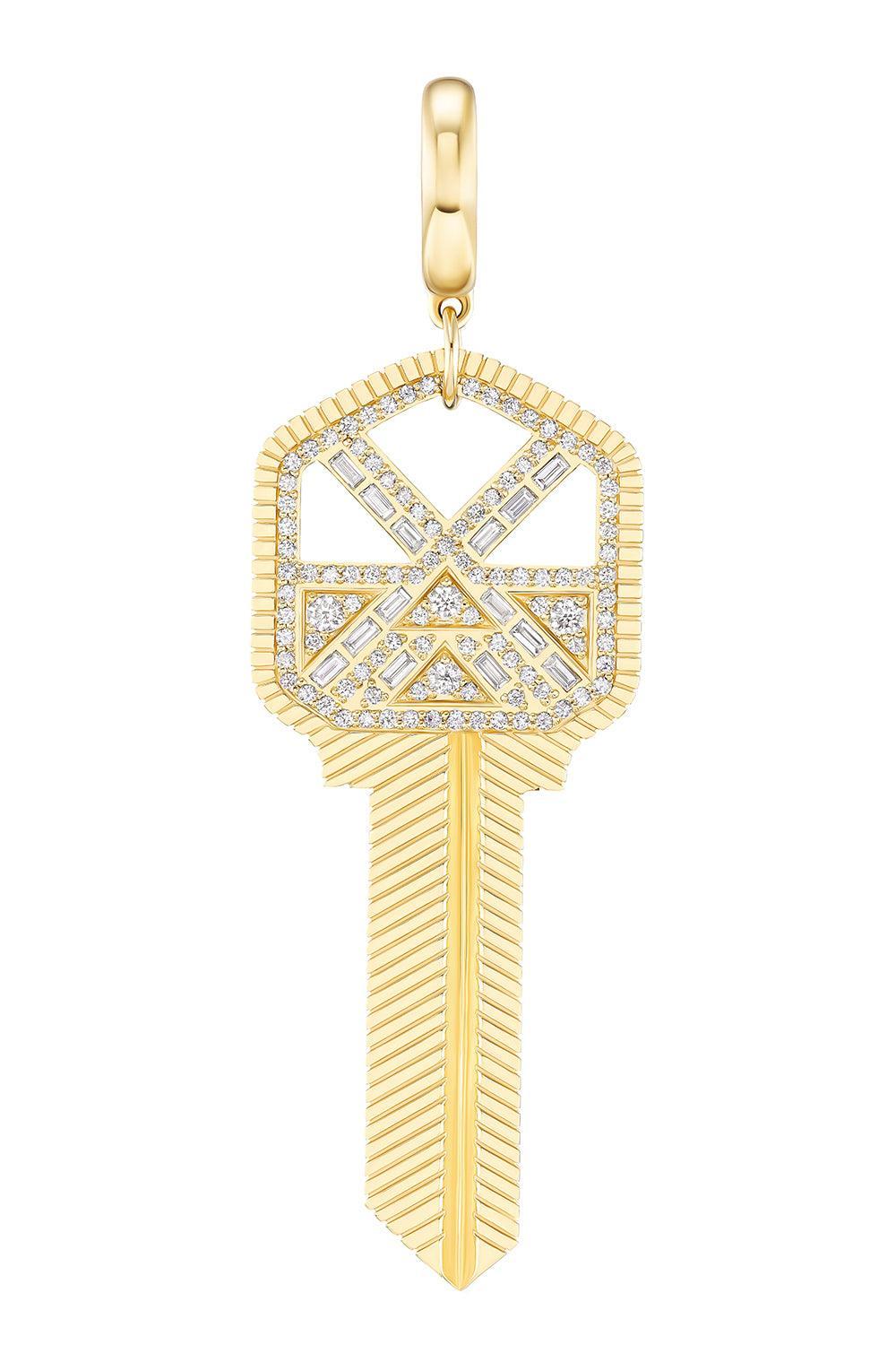 Diamond Major Key to the Pied-A-Terre Charm Pendant-YELLOW GOLD-JEWELRYFINE JEWELPENDANT-HARWELL GODFREY