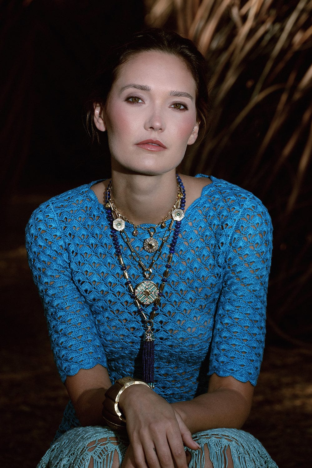 HARWELL GODFREY-Lapis Beaded Tassel-YELLOW GOLD