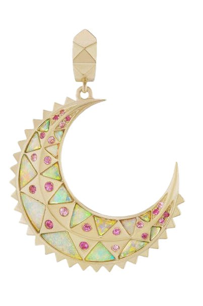 HARWELL GODFREY-Opal Mini Moon Pendant-YELLOW GOLD