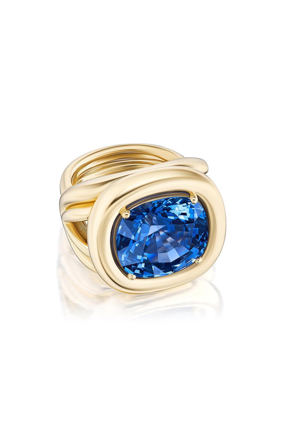 Blue Sapphire Giza Ring-YELLOW GOLD-6-JEWELRYFINE JEWELRING-HARWELL GODFREY