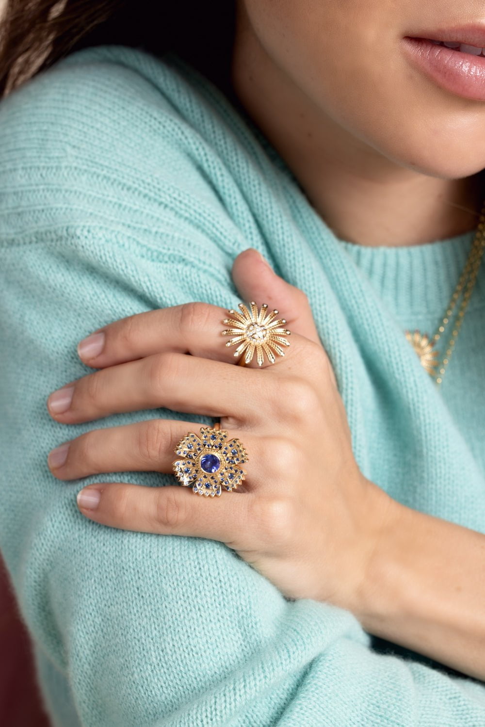 HARWELL GODFREY-Mini Sunflower Ring-YELLOW GOLD