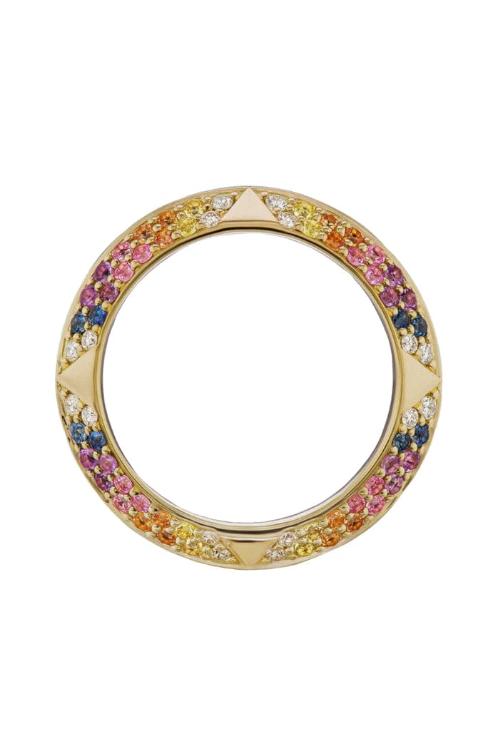HARWELL GODFREY-Rainbow Sapphire Rosa Band Ring-YELLOW GOLD