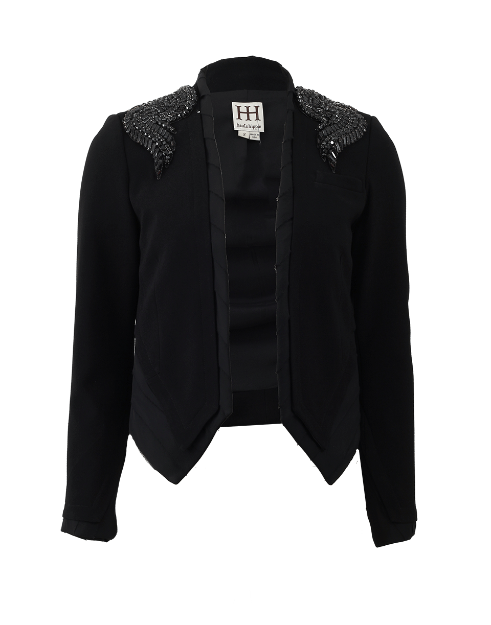 HAUTE HIPPIE-Torn Chiffon Blazer-