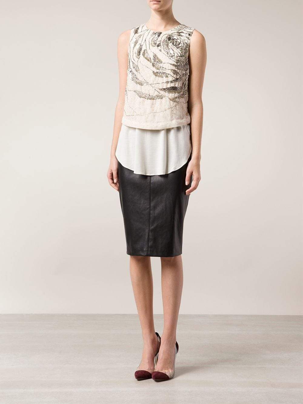 HAUTE HIPPIE-Large Abstract Rose Tee-