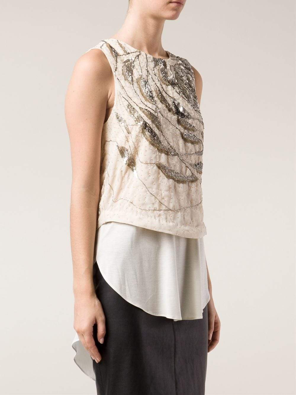 HAUTE HIPPIE-Large Abstract Rose Tee-