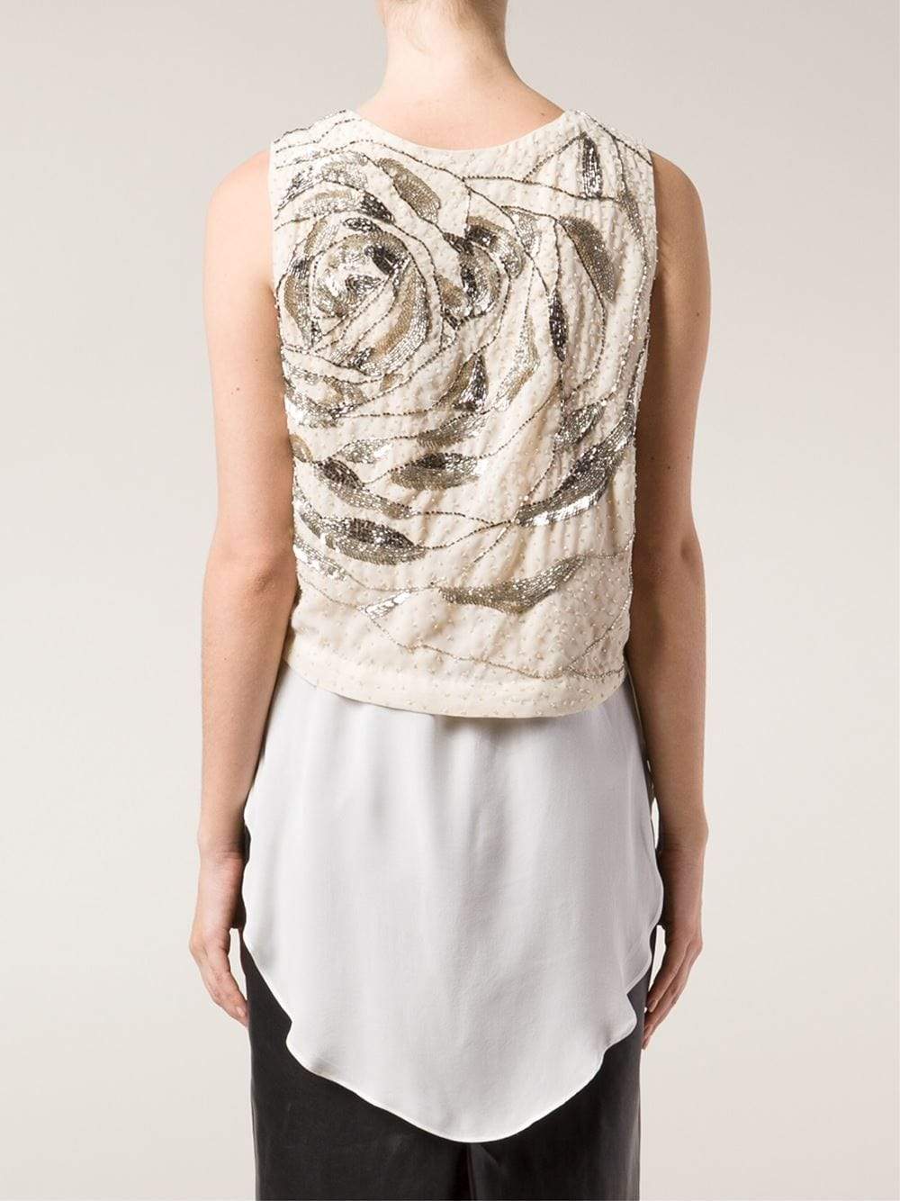 HAUTE HIPPIE-Large Abstract Rose Tee-