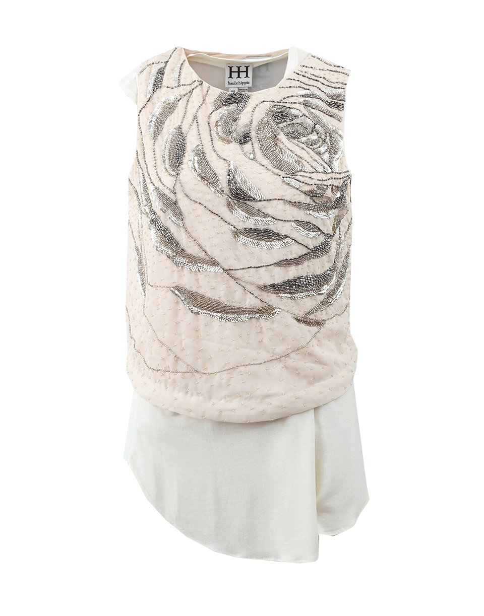 HAUTE HIPPIE-Large Abstract Rose Tee-