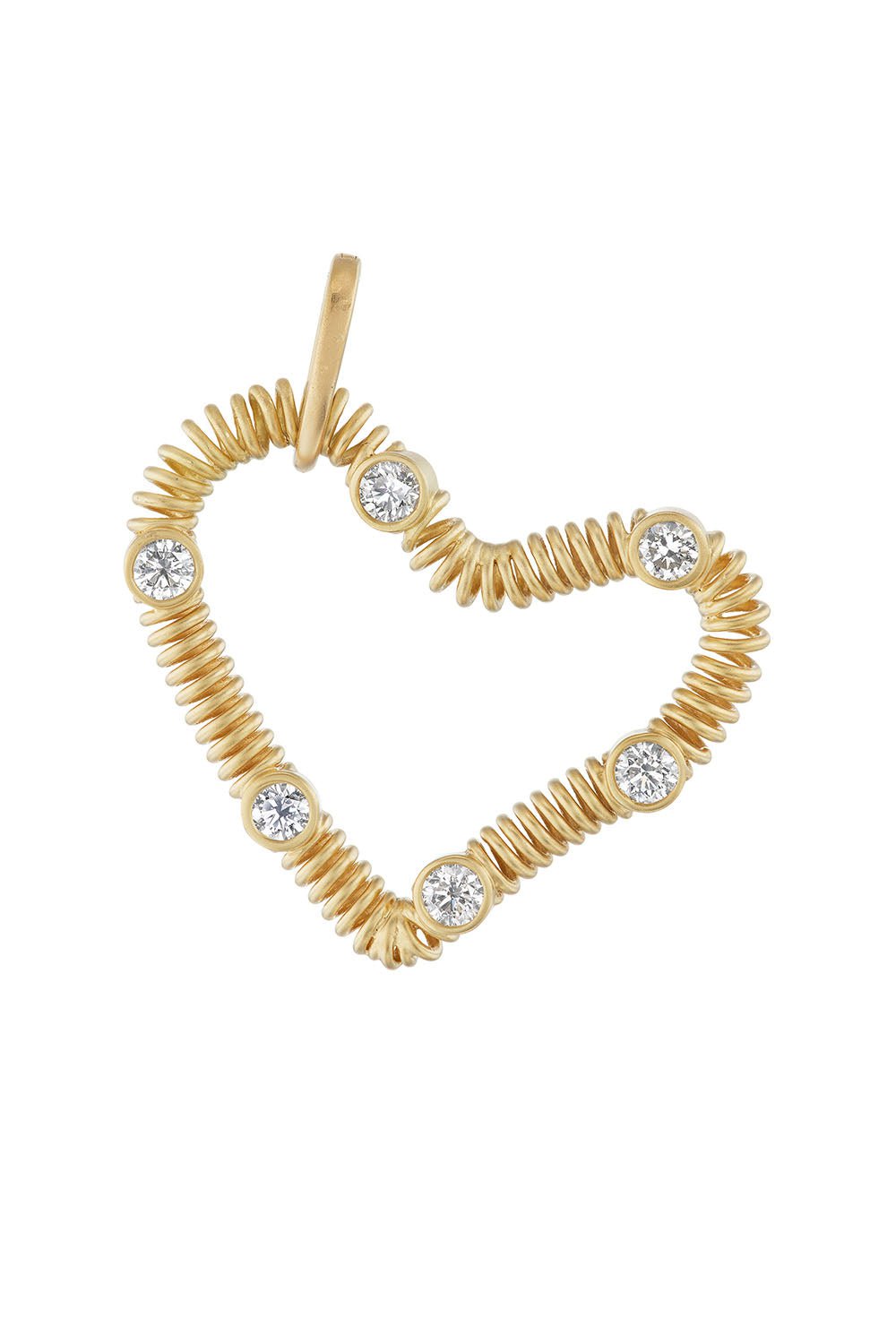 HAVE A HEART X MUSE-Large Black Diamond Heart Charm-YELLOW GOLD