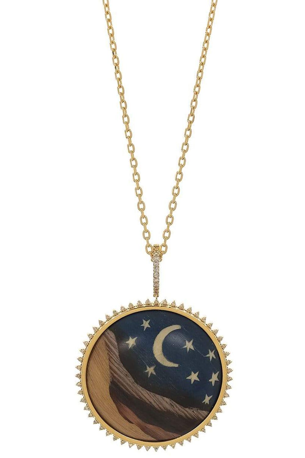 HAVE A HEART X MUSE-Marquetry Landscape Pendant-YELLOW GOLD