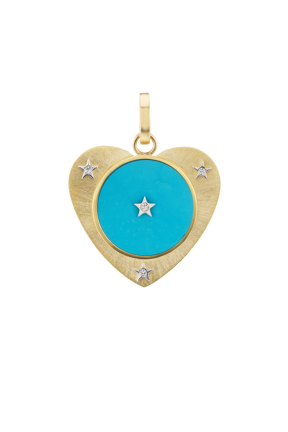 HAVE A HEART X MUSE-Ora Turquoise Heart Charm-YELLOW GOLD