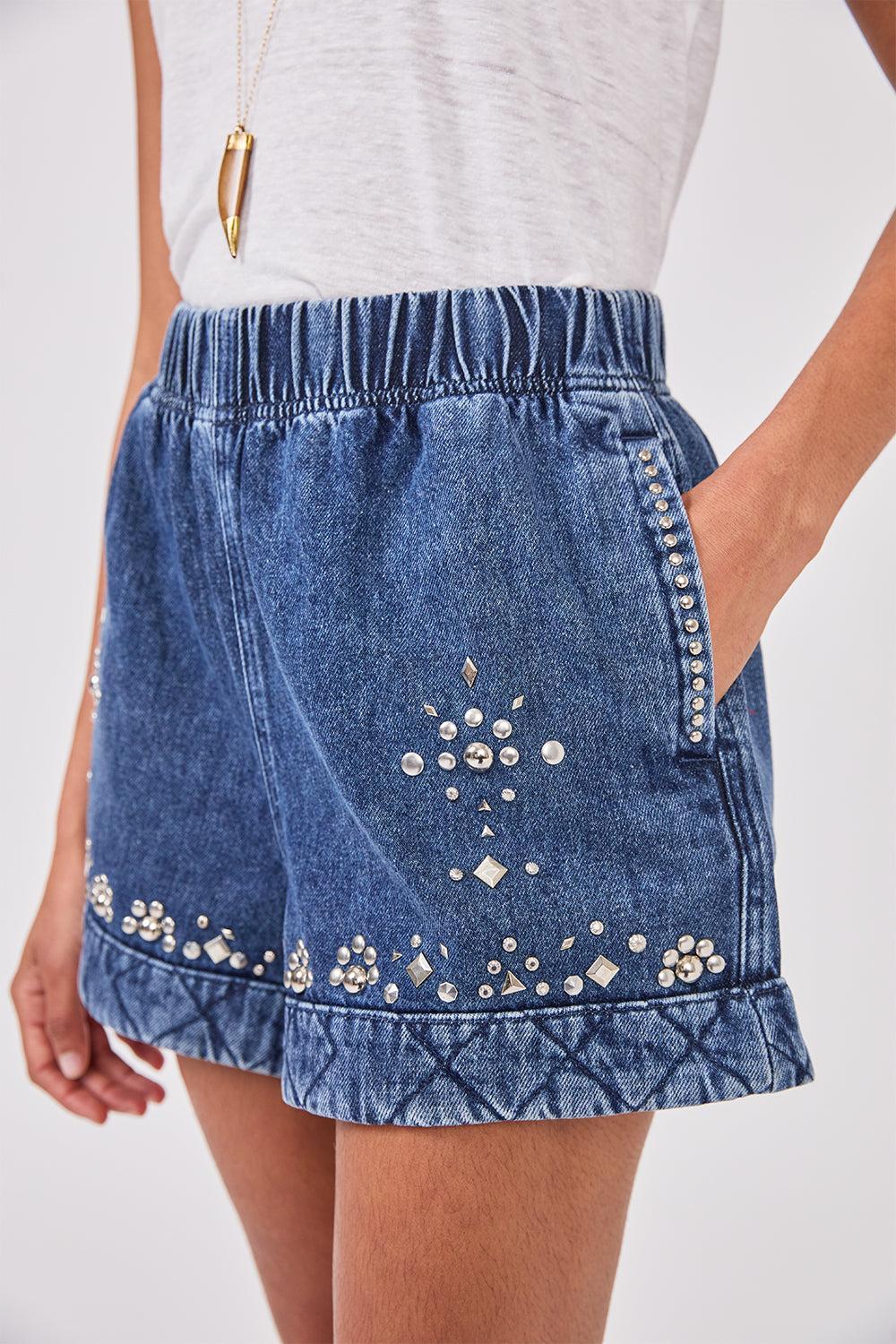 Cyndi Shorts-BLUE-XS-CLOTHINGPANTSHORT-HAYLEY MENZIES