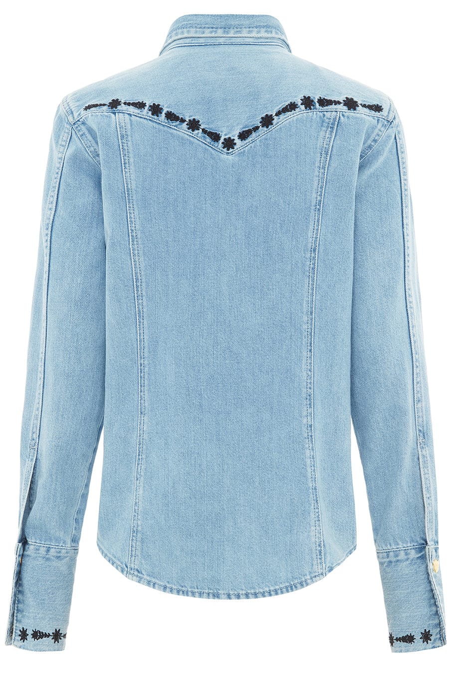 HAYLEY MENZIES-Embroidered Denim Shirt-