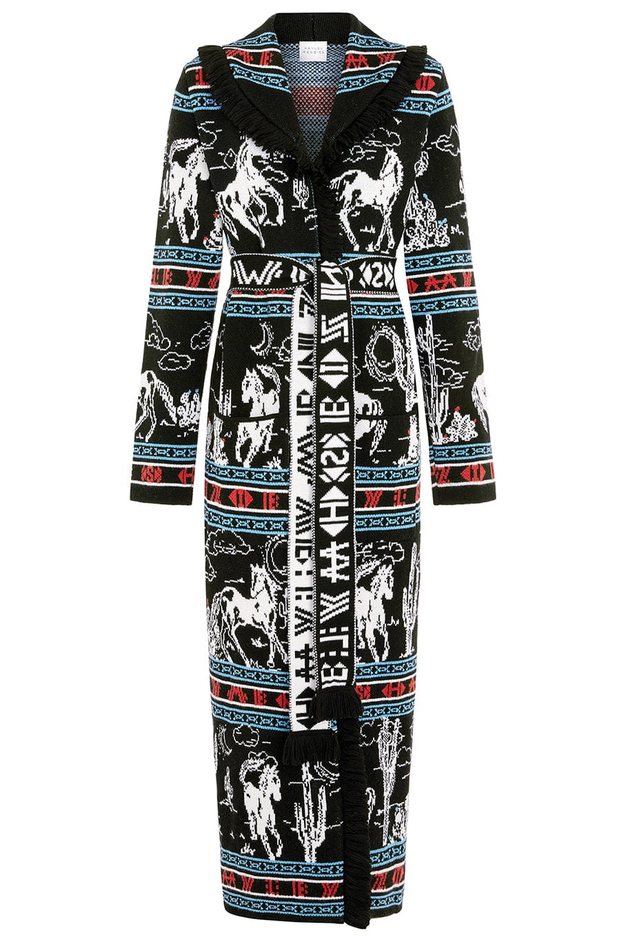HAYLEY MENZIES-Bronco Merino Jacquard Long Cardigan-