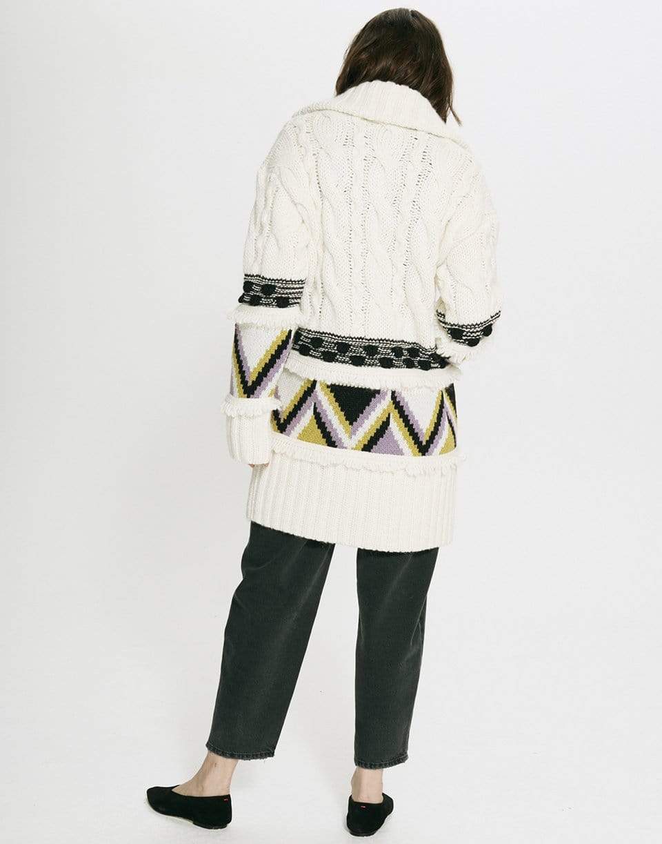 HAYLEY MENZIES-Portobello Tiger Merino Jacquard Long Cardigan-