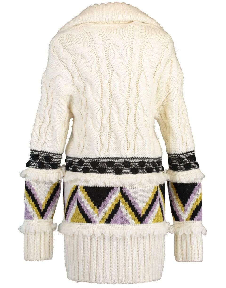 HAYLEY MENZIES-Portobello Tiger Merino Jacquard Long Cardigan-