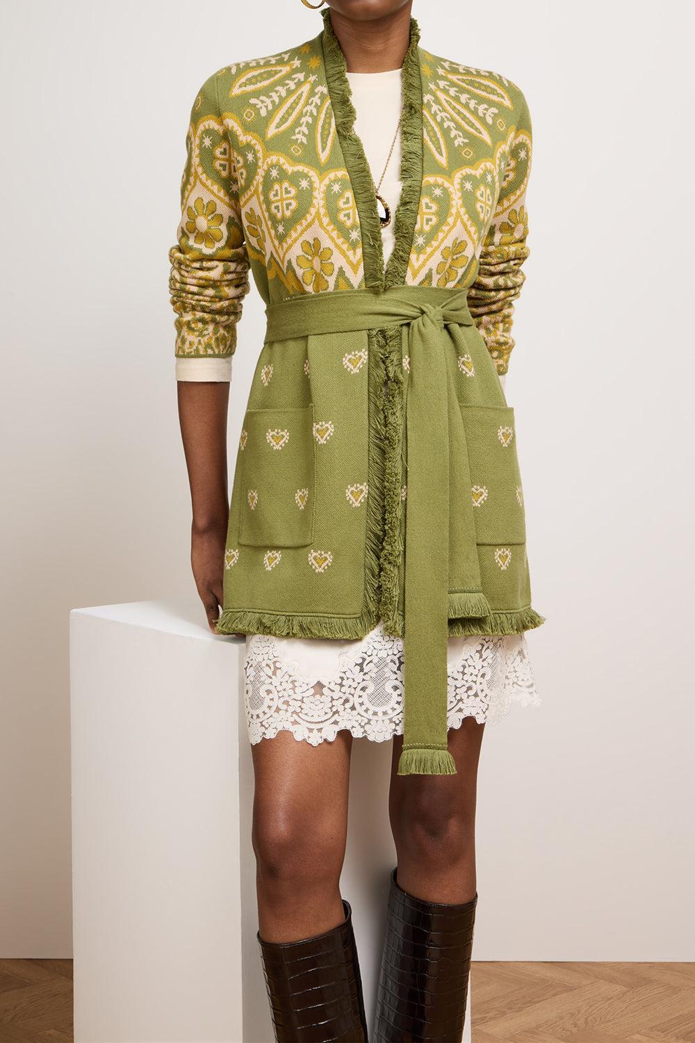 Dalton Cardigan - Green-GREEN-XS-CLOTHINGTOPCARDIGAN-HAYLEY MENZIES