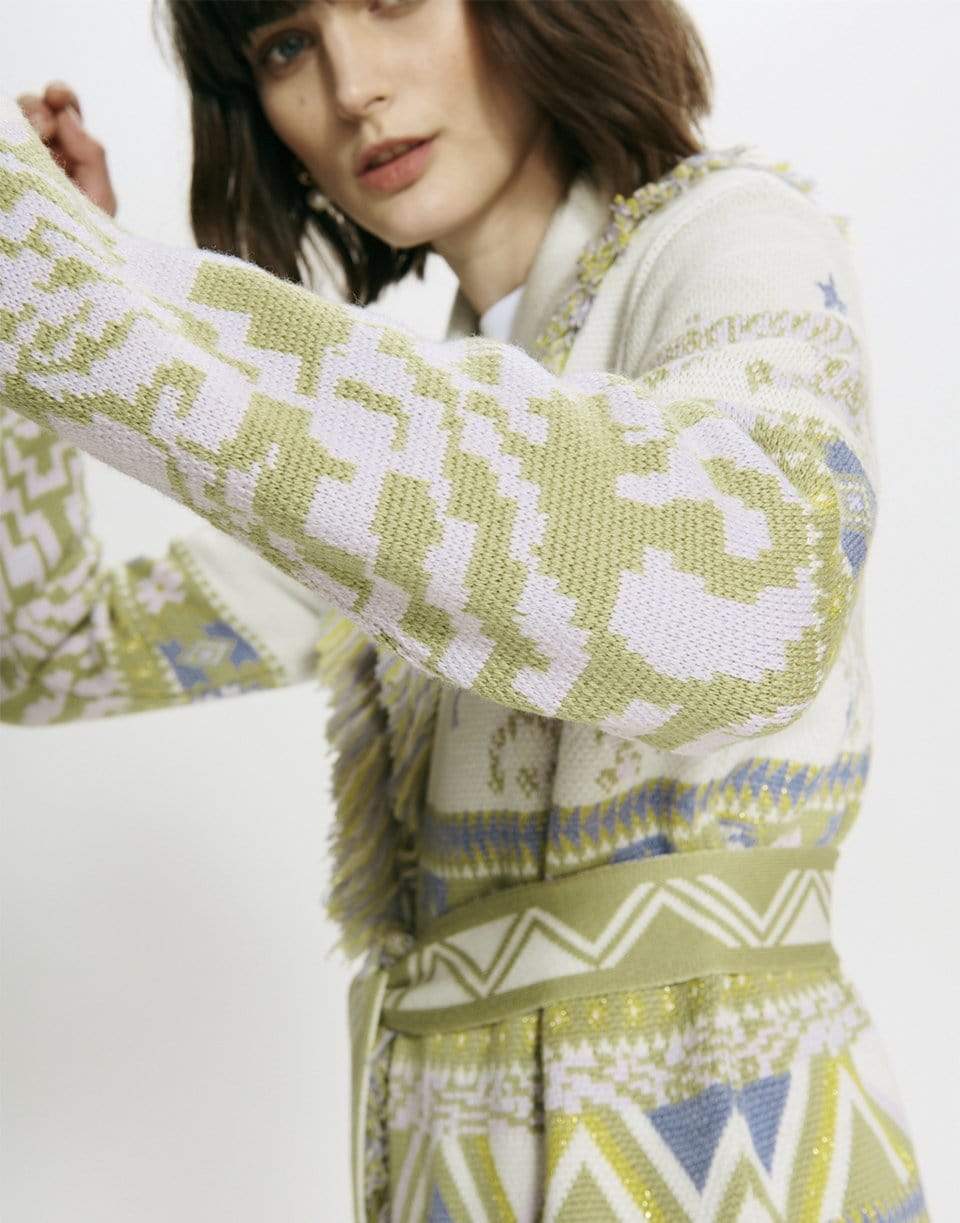 HAYLEY MENZIES-Portobello Tiger Merino Jacquard Cardigan-