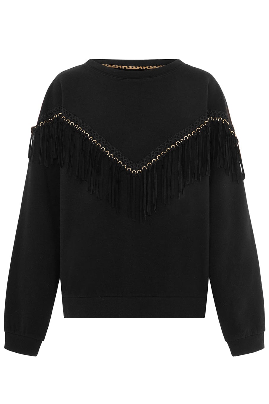HAYLEY MENZIES-Ada Suede Fringed Sweatshirt-