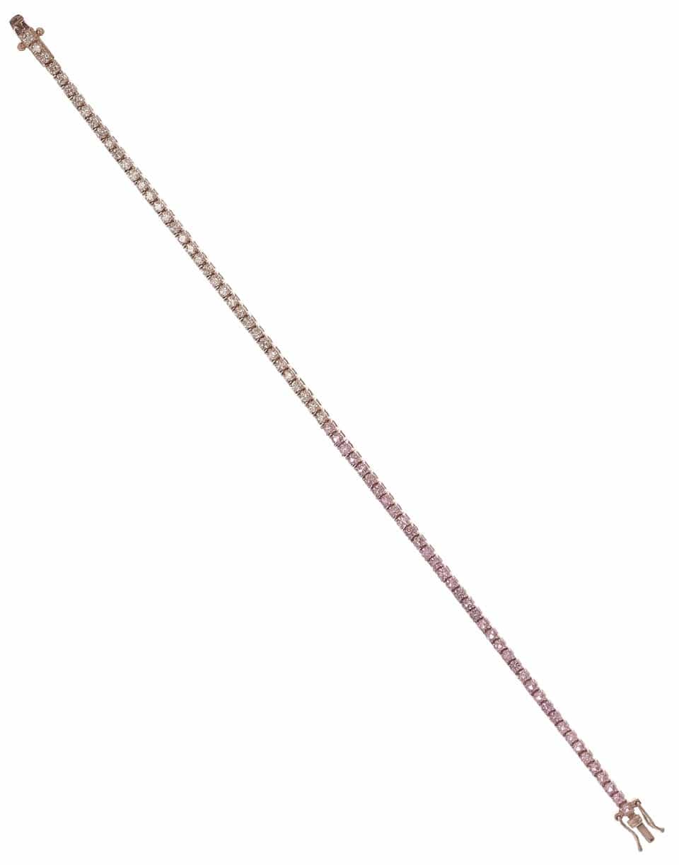 HENRI NOEL-Pink Sapphire and Diamond Tennis Bracelet-ROSE GOLD