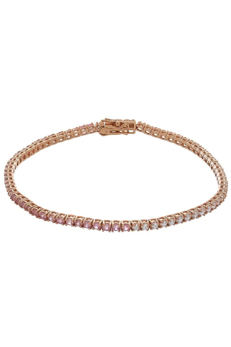 HENRI NOEL-Pink Sapphire and Diamond Tennis Bracelet-ROSE GOLD