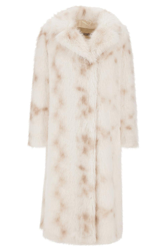 Faux Lynx Fur Long Coat-WHITE-38-CLOTHINGCOATLONG-HERNO