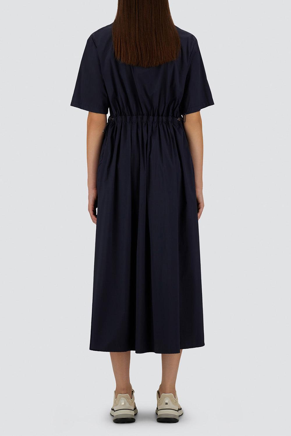 Short Sleeve Stretch Dress-BLUE-36-CLOTHINGDRESSCASUAL-HERNO