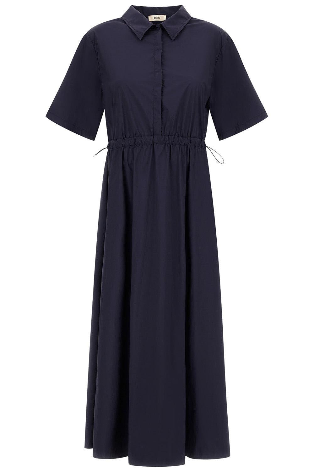 Short Sleeve Stretch Dress-BLUE-36-CLOTHINGDRESSCASUAL-HERNO