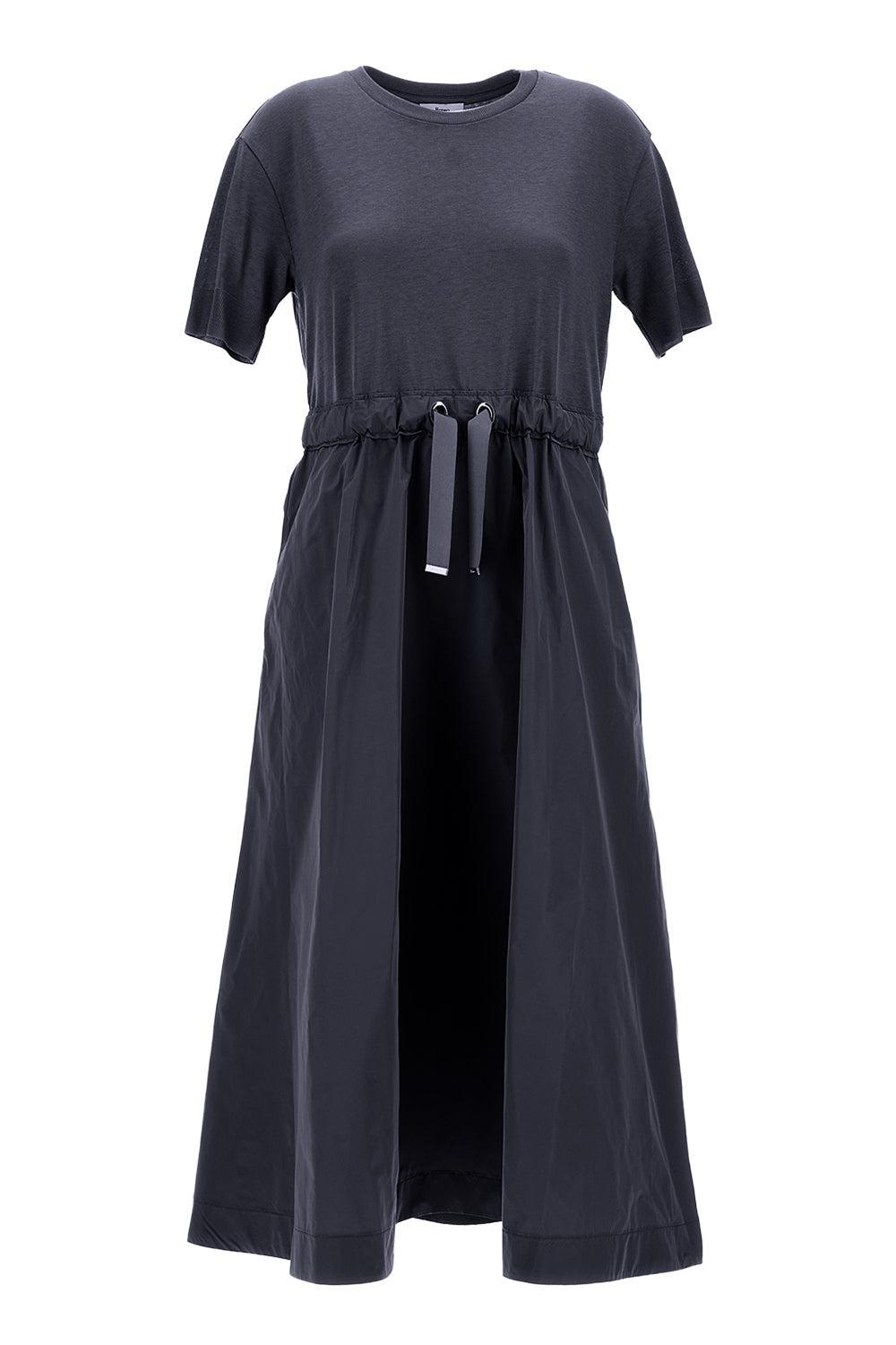 Mixed Media Glam Dress-NAVY-42-CLOTHINGDRESSCASUAL-HERNO