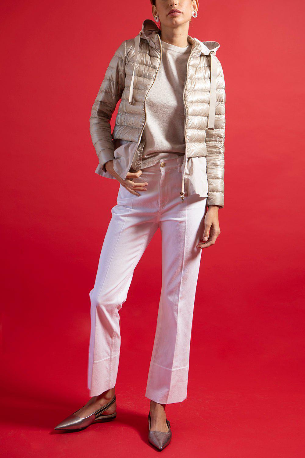 HERNO-Mixed Media Short Peplum Jacket-