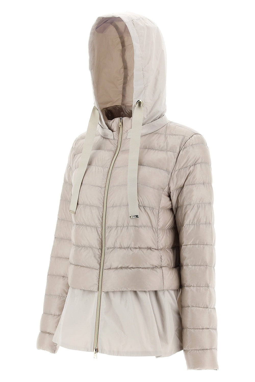 HERNO-Mixed Media Short Peplum Jacket-