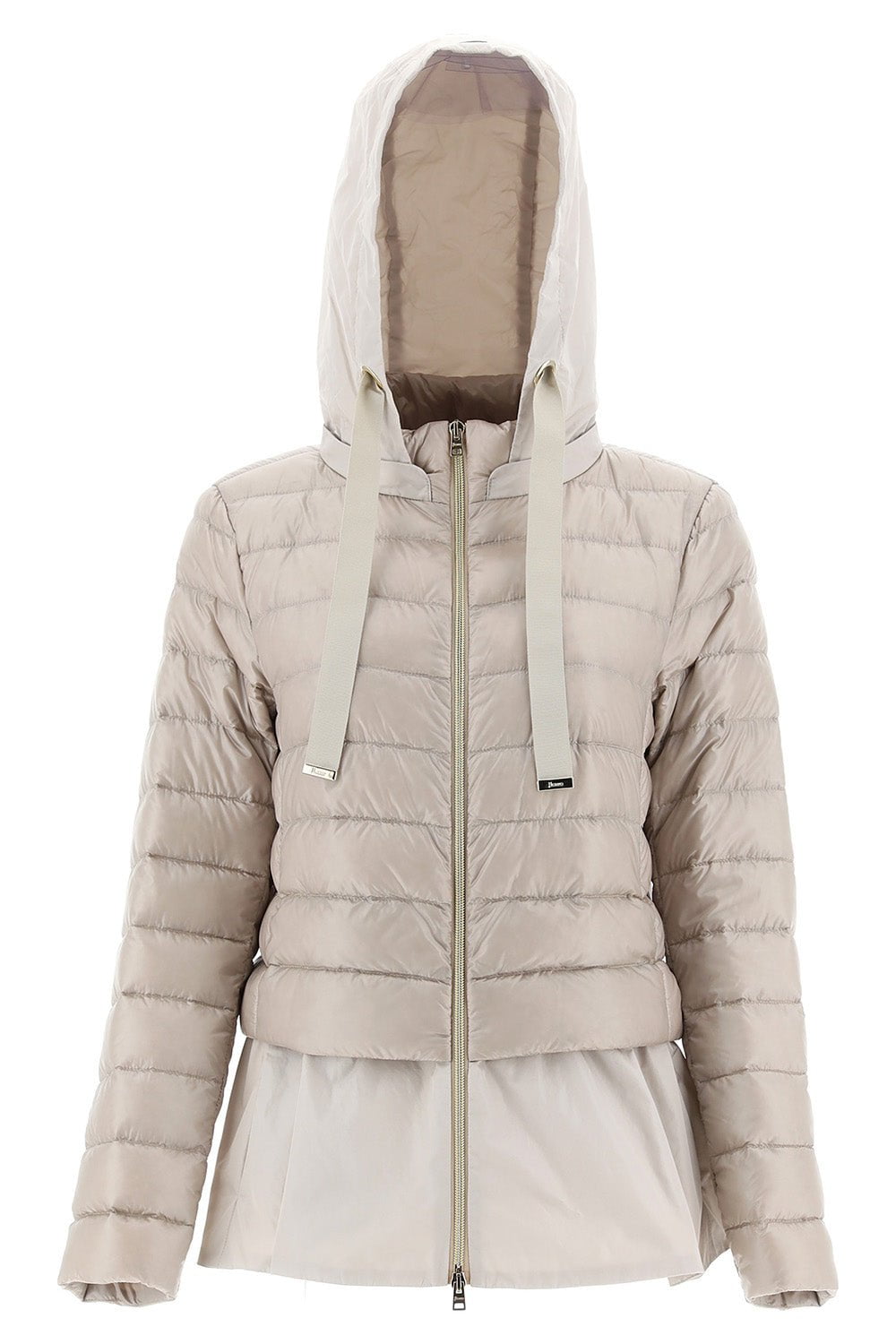 HERNO-Mixed Media Short Peplum Jacket-