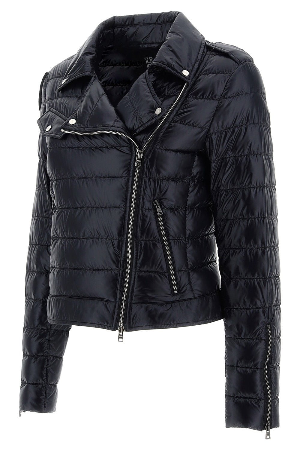 HERNO-Nylon Moto Jacket - Black-