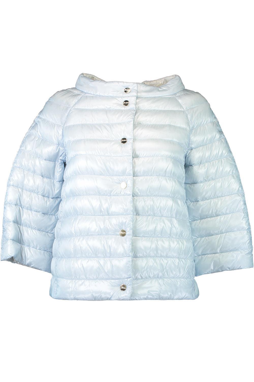 Three Quarter Sleeve Ultralight Reversible Jacket - Light Blue Ice-BLUE-38-CLOTHINGJACKETCASUAL-HERNO