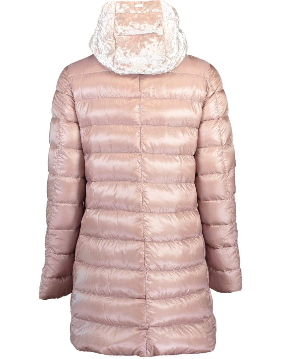 HERNO-Blush Hilo Velvet Hood Nylon Jacket-