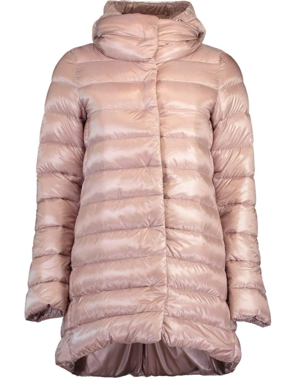 HERNO-Blush Hilo Velvet Hood Nylon Jacket-