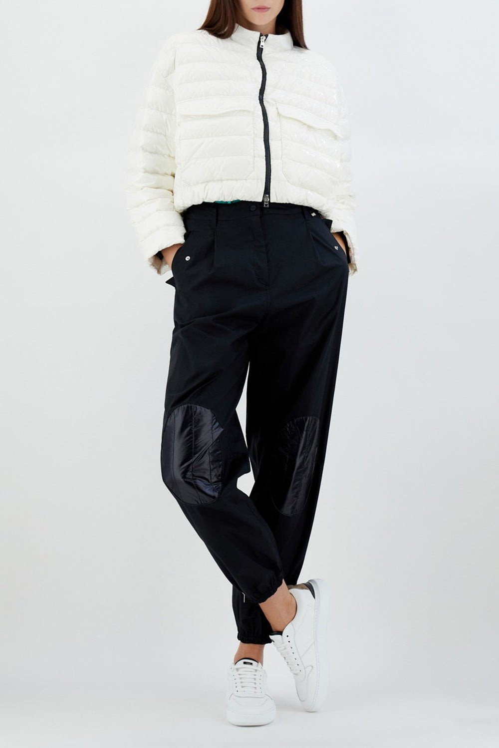 HERNO-Cropped Bomber Jacket-